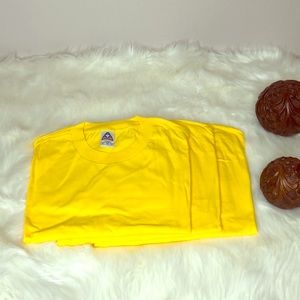 3 New Plain T-Shirt Yellow XL